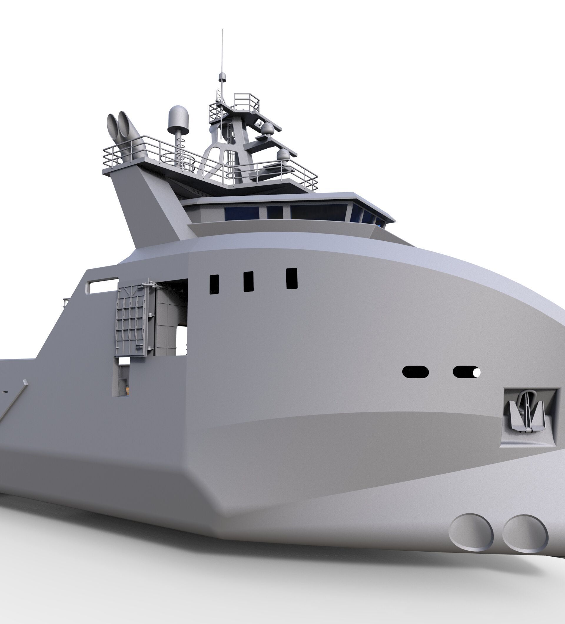 Diving support vessel 3D print model_13