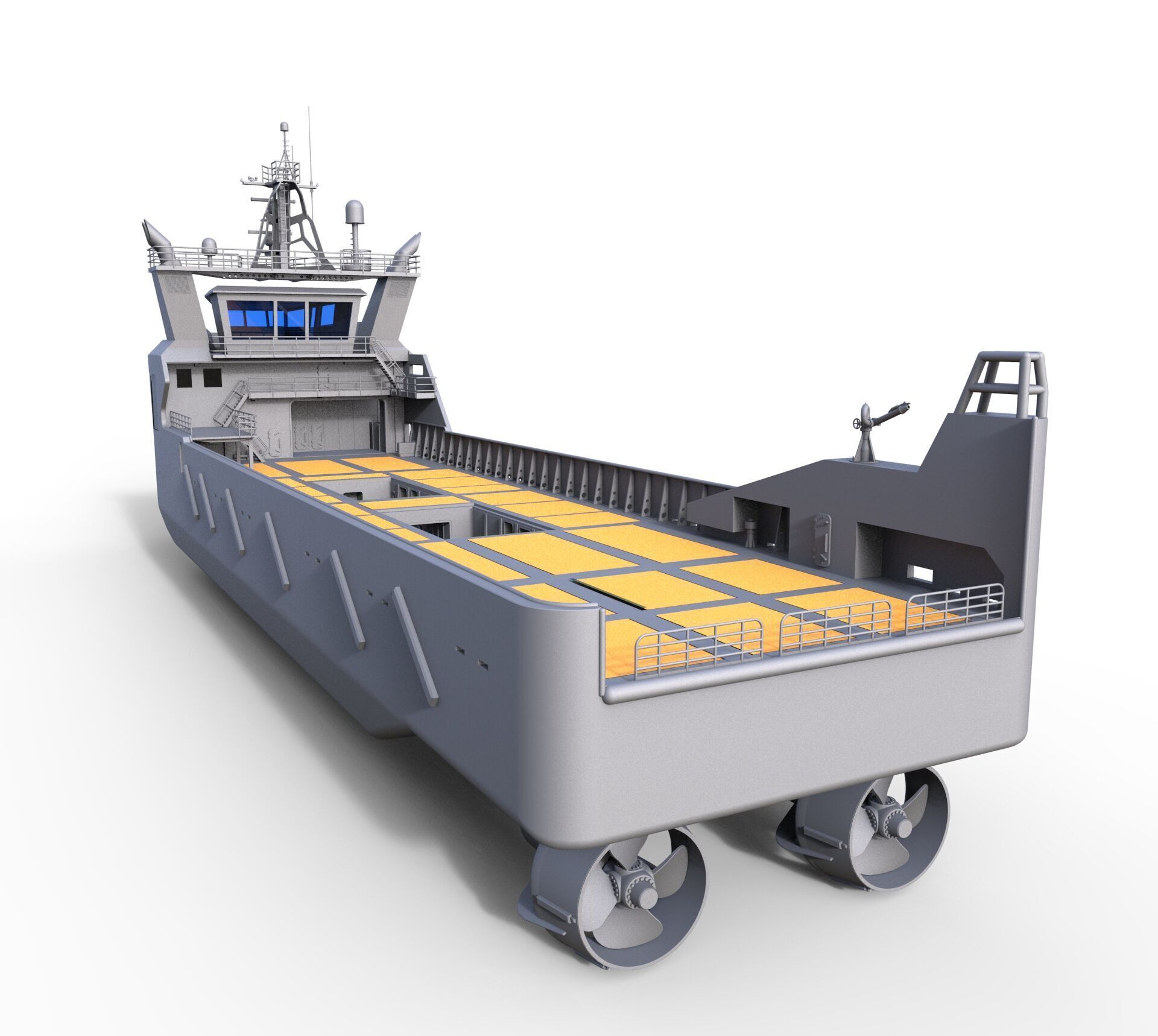 Diving support vessel 3D print model_8