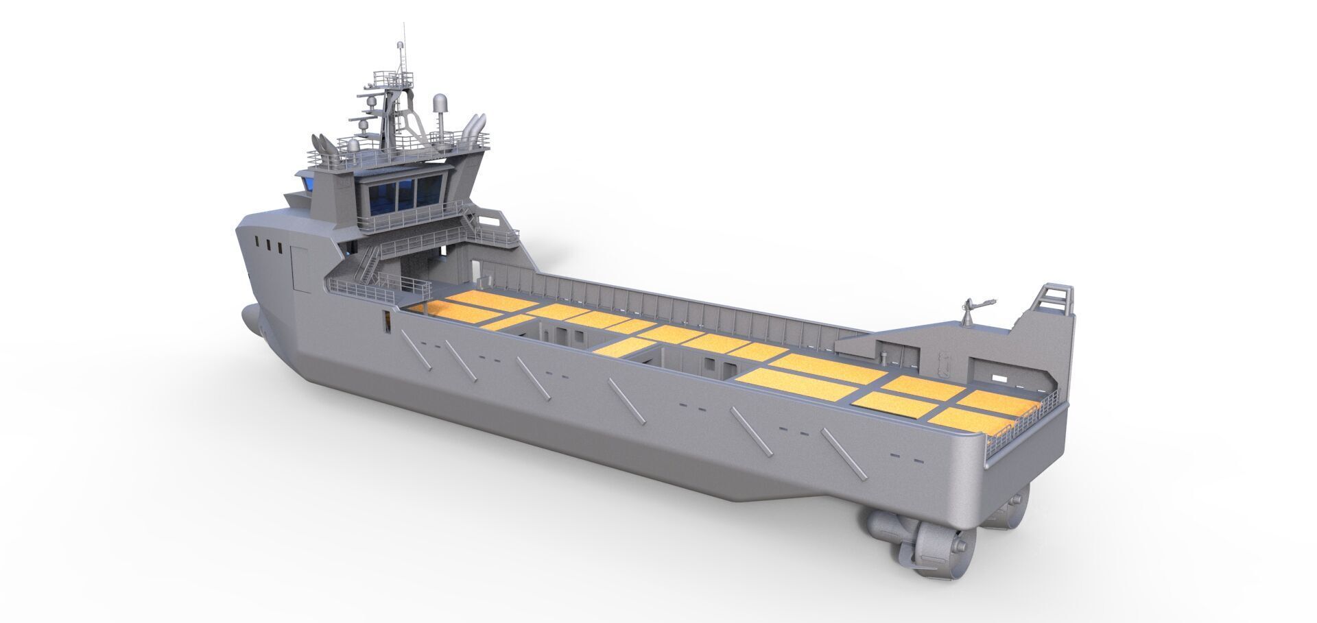 Diving support vessel 3D print model_10