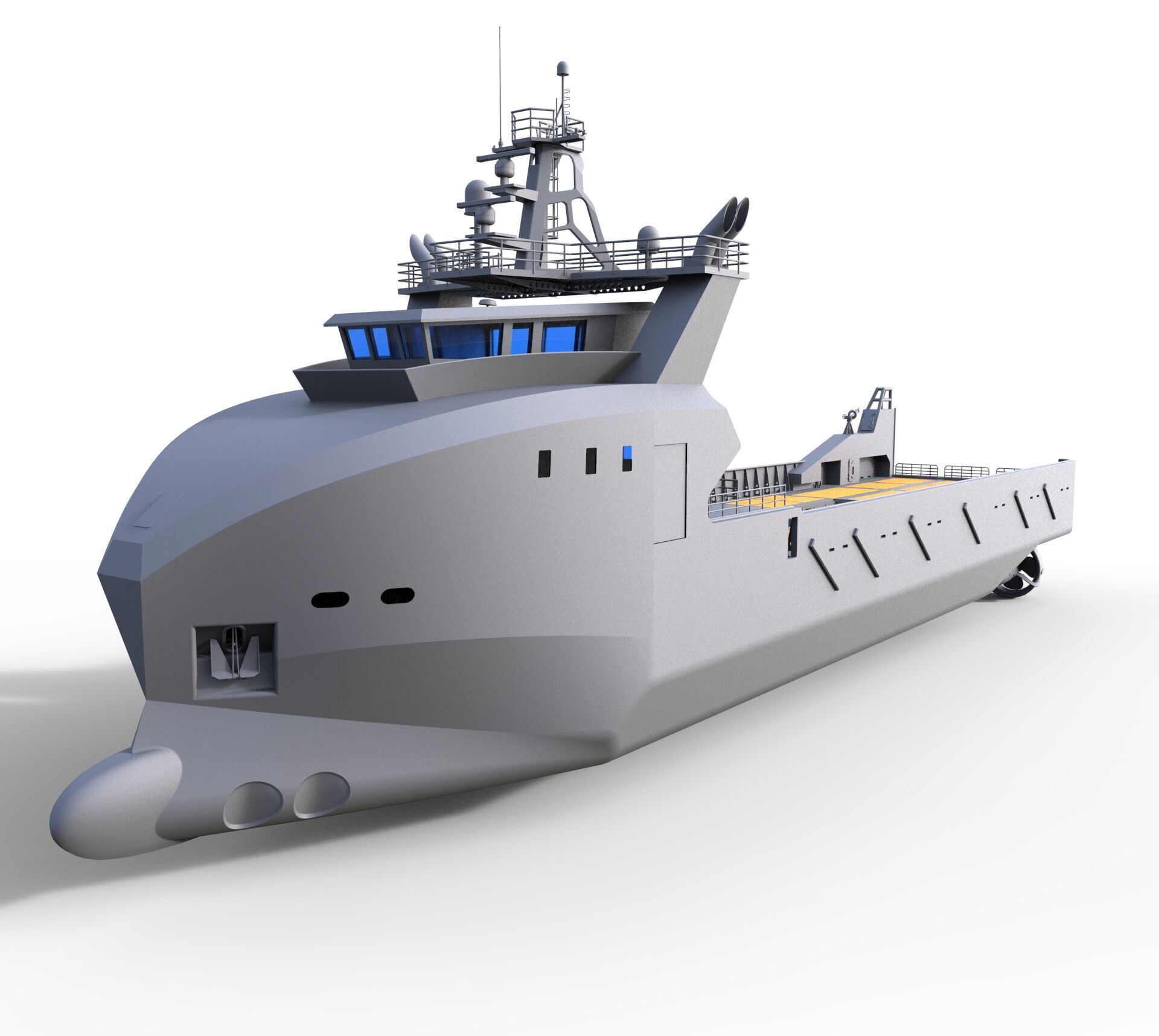 Diving support vessel 3D print model_5