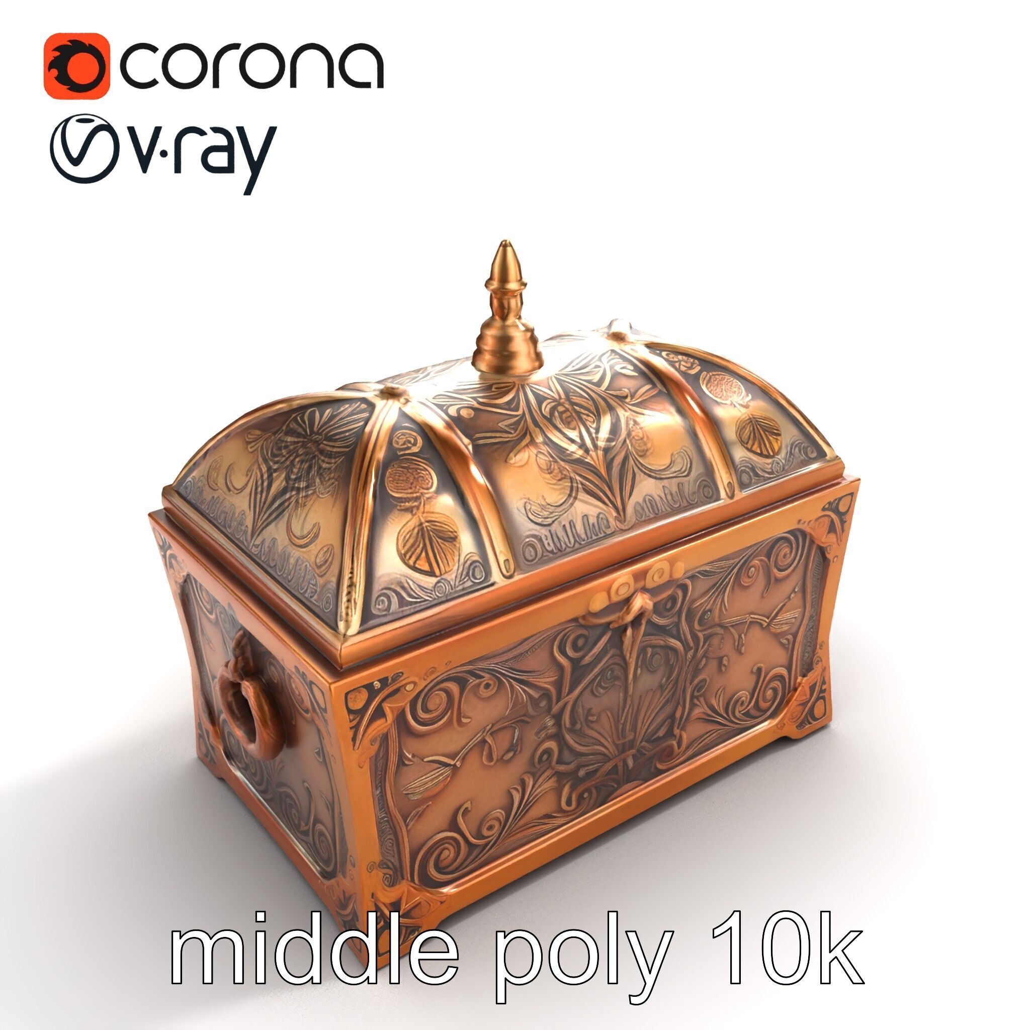 Exquisite Magical Coffer model pack Low-poly 3D model_8
