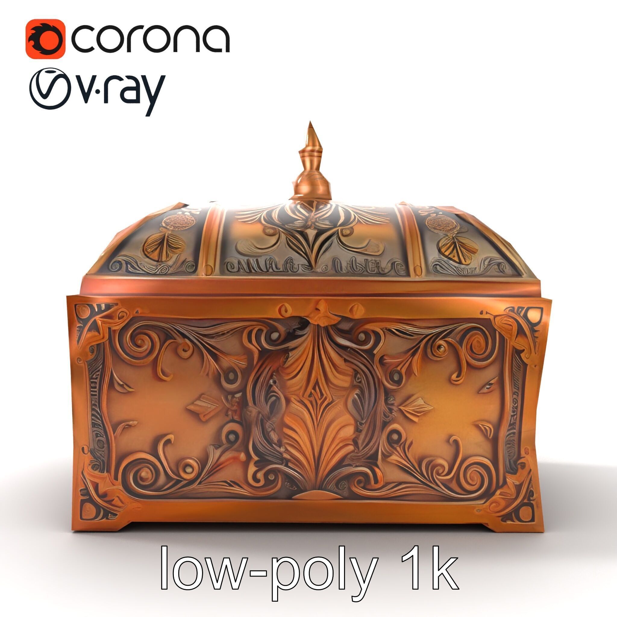 Exquisite Magical Coffer model pack Low-poly 3D model_26