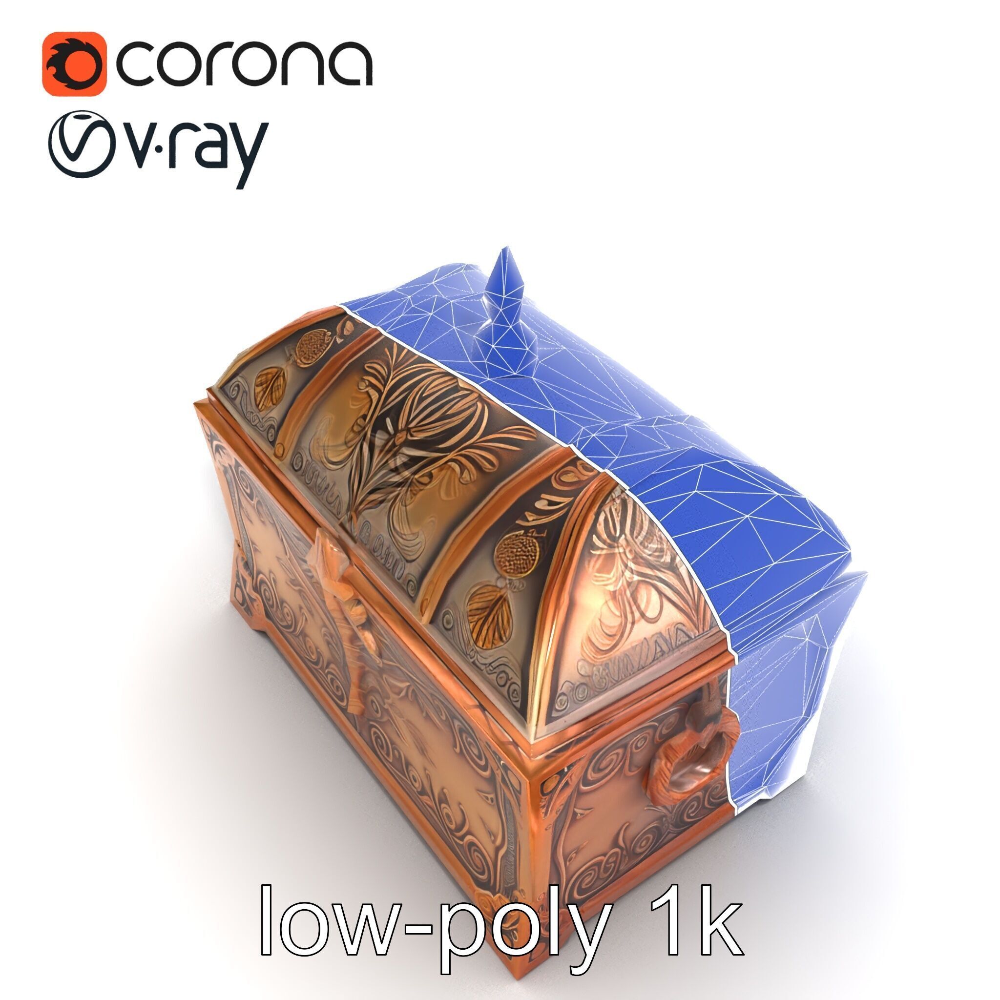 Exquisite Magical Coffer model pack Low-poly 3D model_19