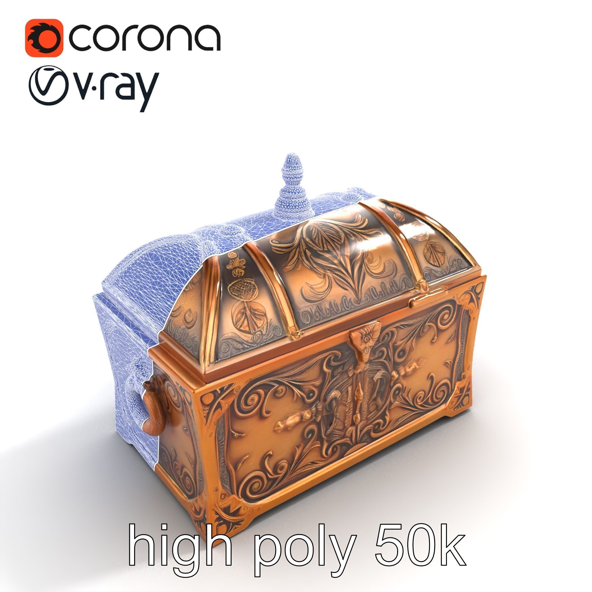Exquisite Magical Coffer model pack Low-poly 3D model_17