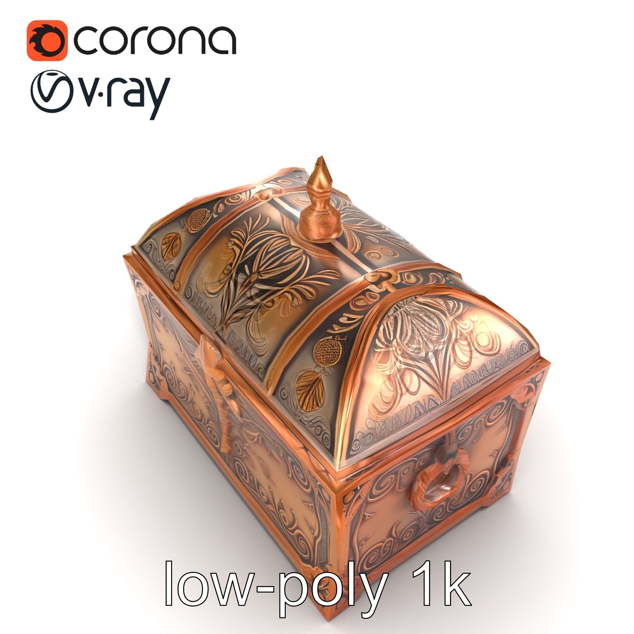 Exquisite Magical Coffer model pack Low-poly 3D model_23
