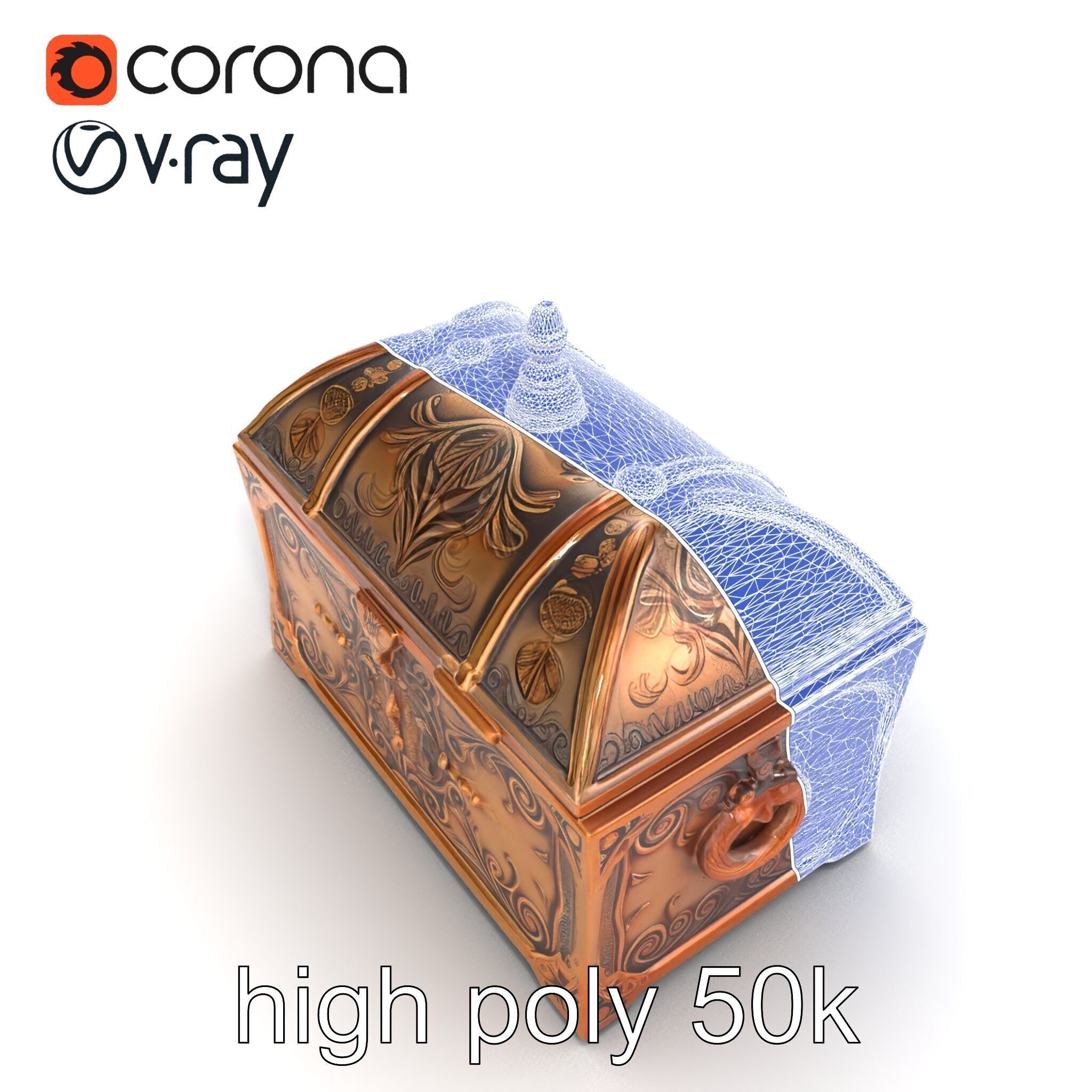 Exquisite Magical Coffer model pack Low-poly 3D model_22