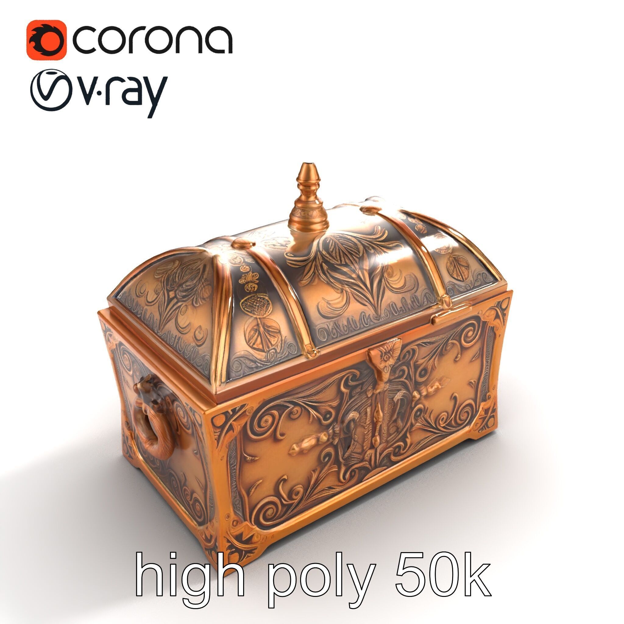 Exquisite Magical Coffer model pack Low-poly 3D model_21