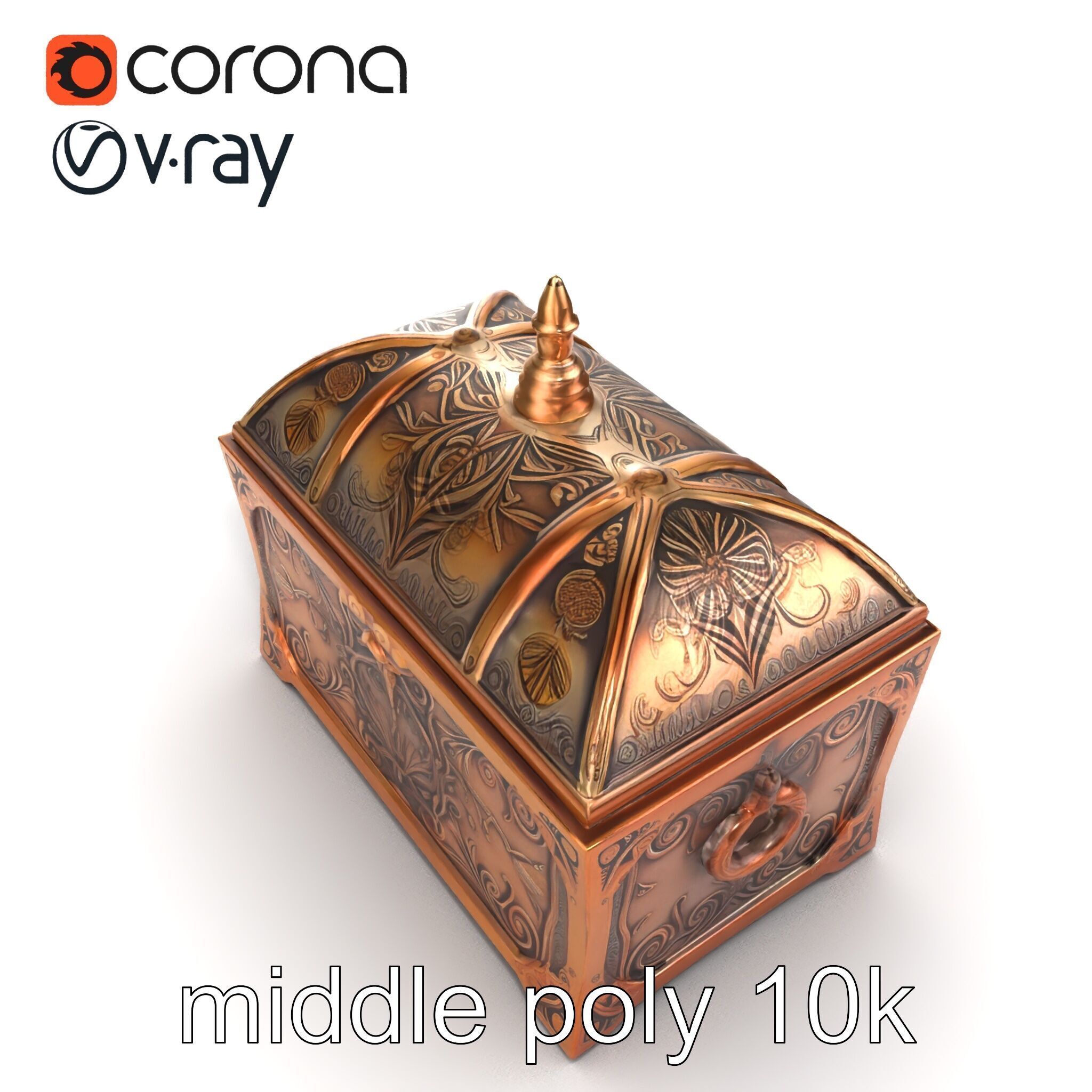 Exquisite Magical Coffer model pack Low-poly 3D model_14