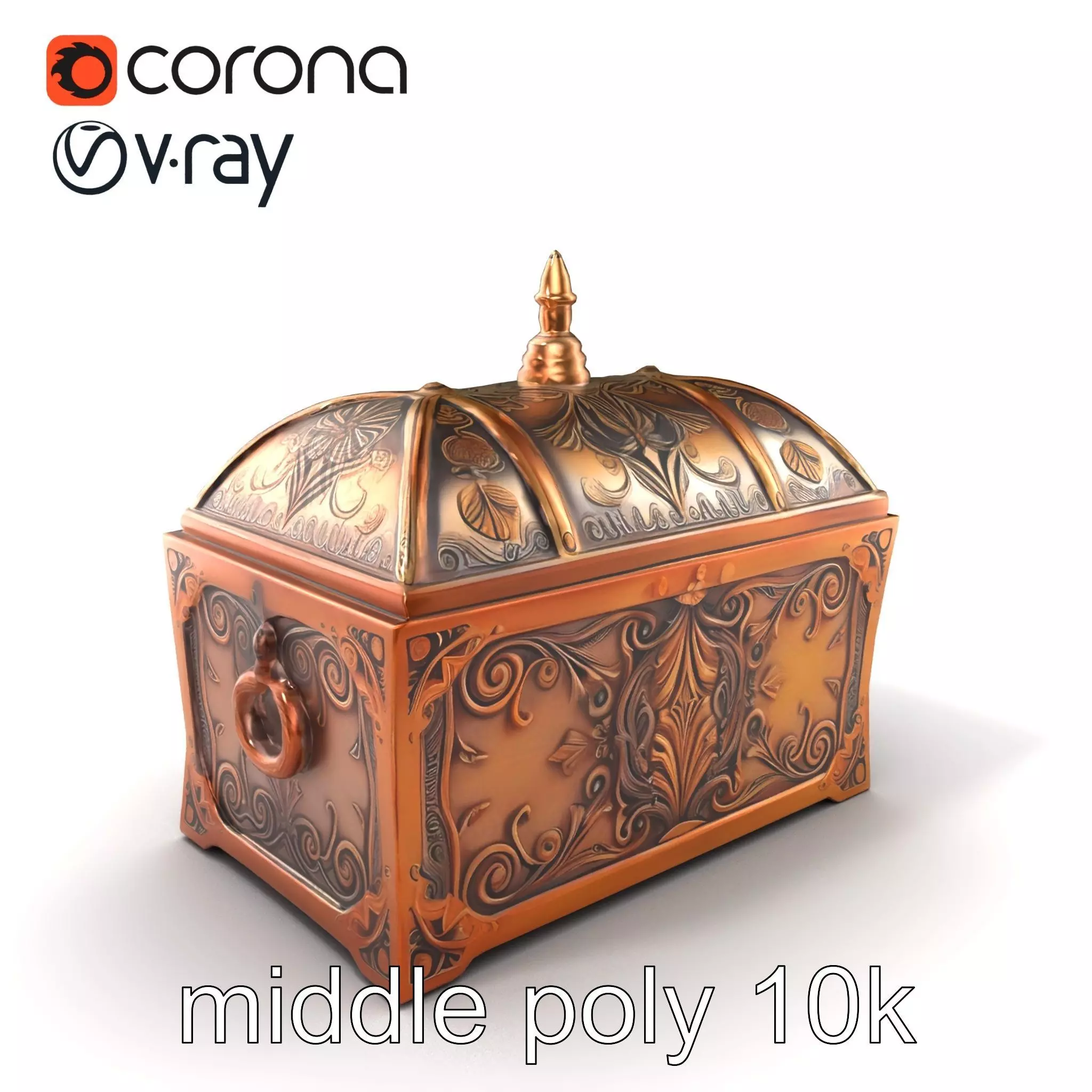 Exquisite Magical Coffer model pack Low-poly 3D model_0