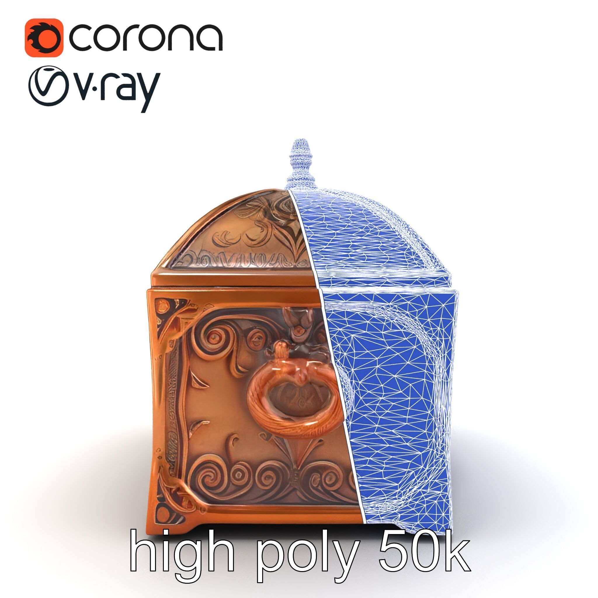 Exquisite Magical Coffer model pack Low-poly 3D model_32