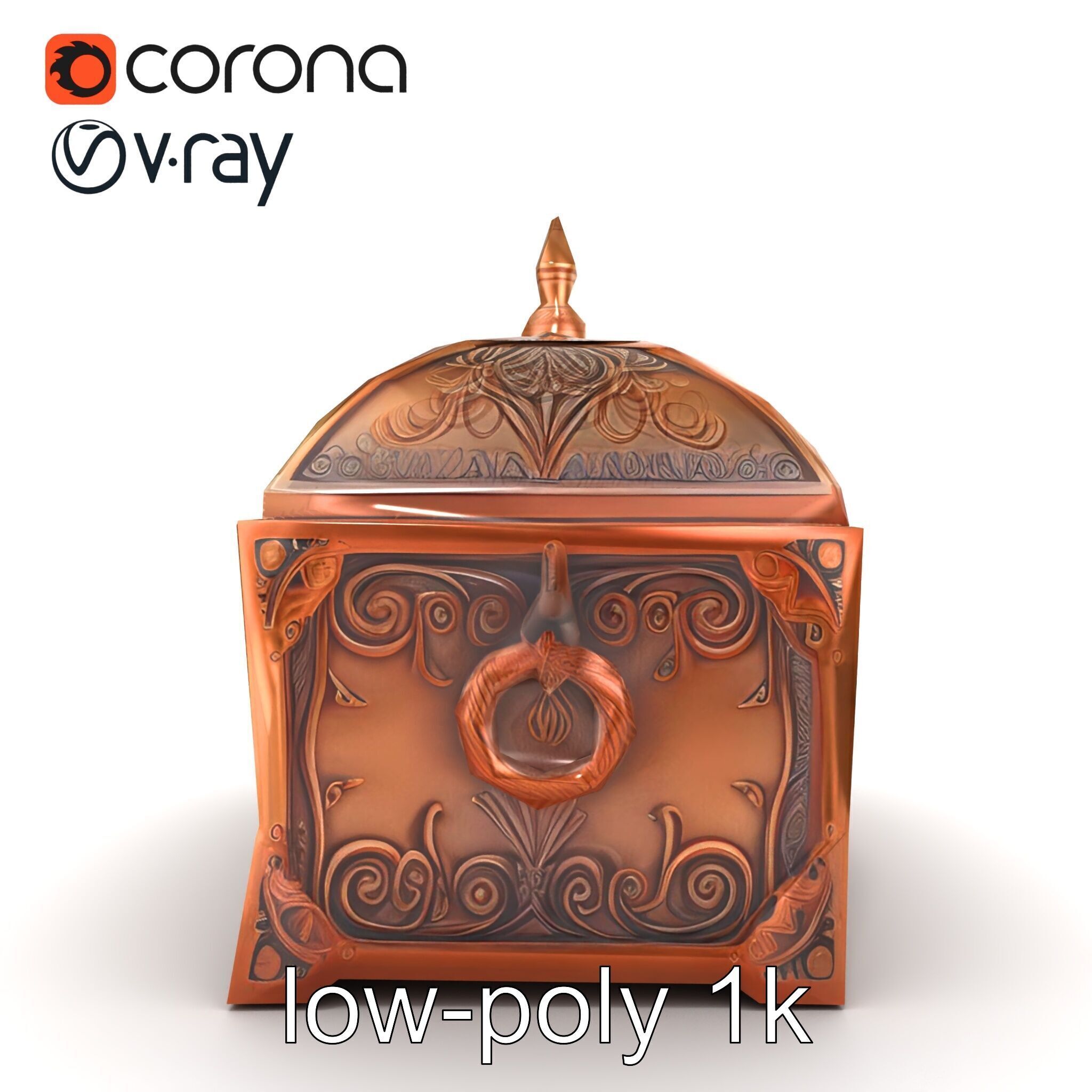 Exquisite Magical Coffer model pack Low-poly 3D model_12