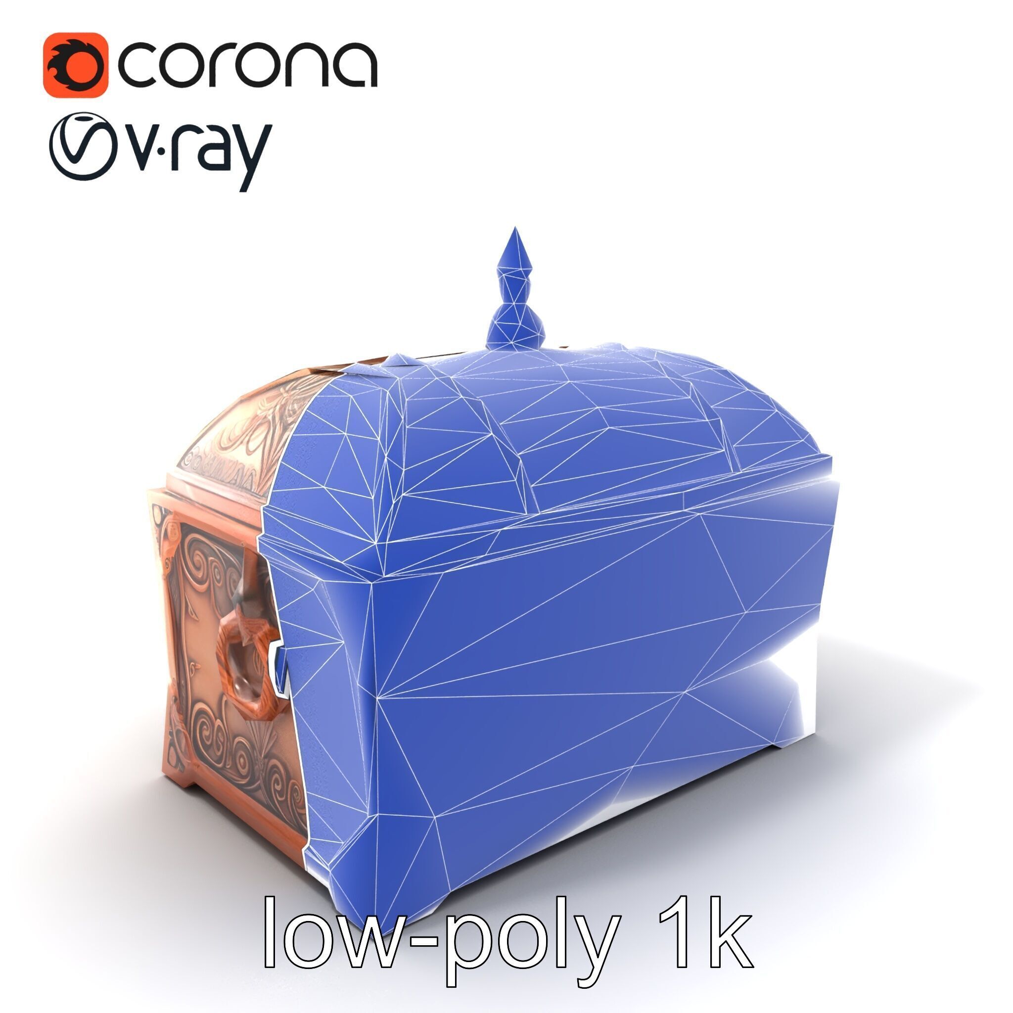 Exquisite Magical Coffer model pack Low-poly 3D model_7