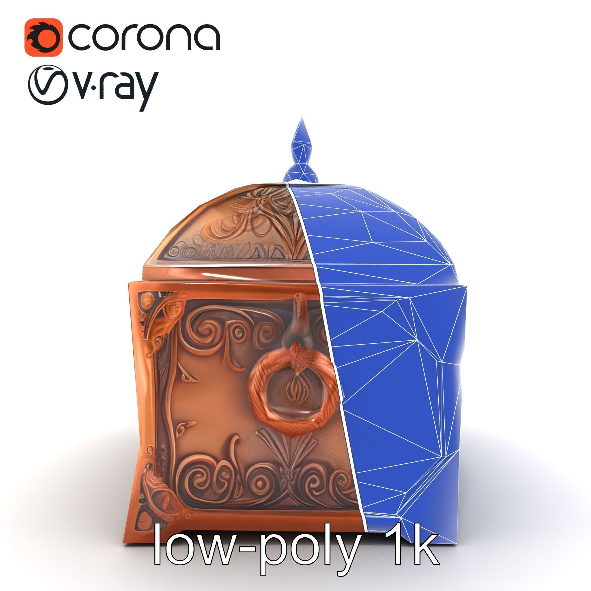 Exquisite Magical Coffer model pack Low-poly 3D model_18