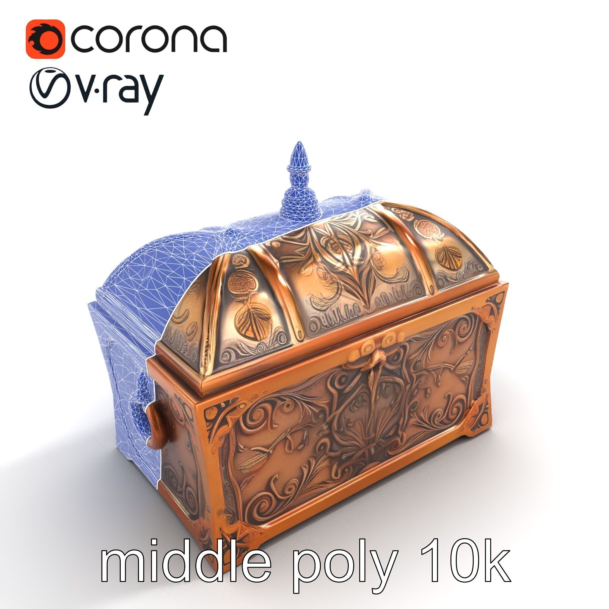 Exquisite Magical Coffer model pack Low-poly 3D model_16