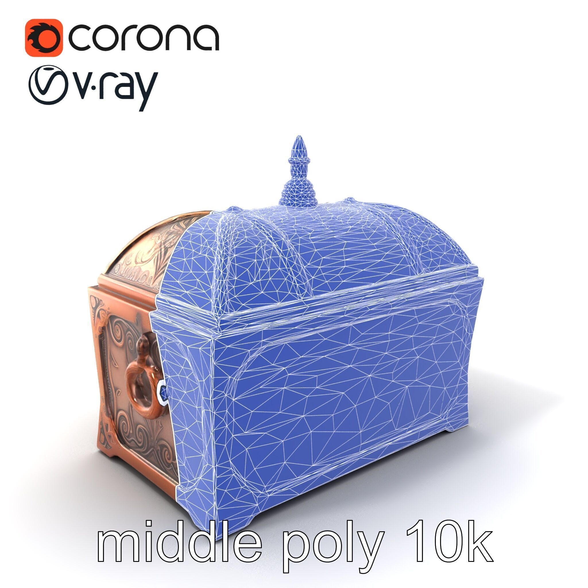 Exquisite Magical Coffer model pack Low-poly 3D model_6
