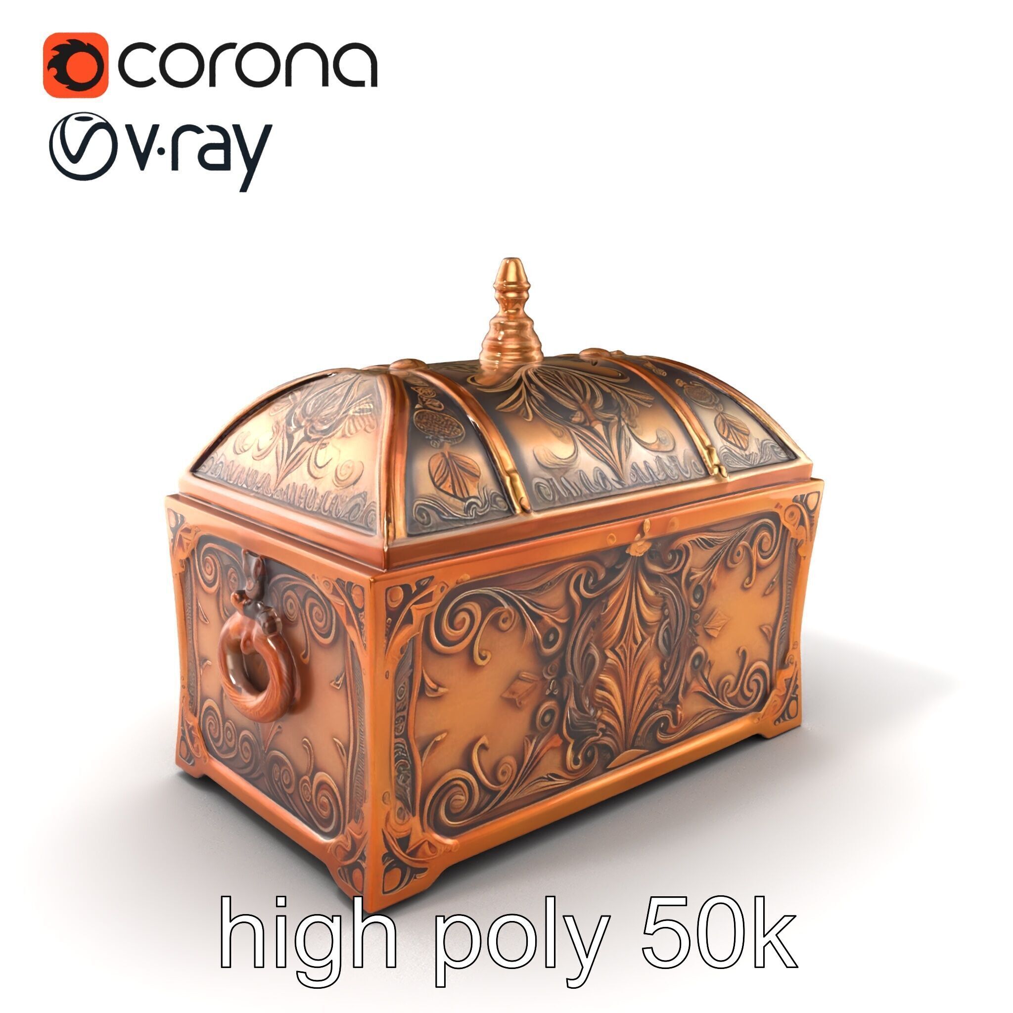 Exquisite Magical Coffer model pack Low-poly 3D model_2