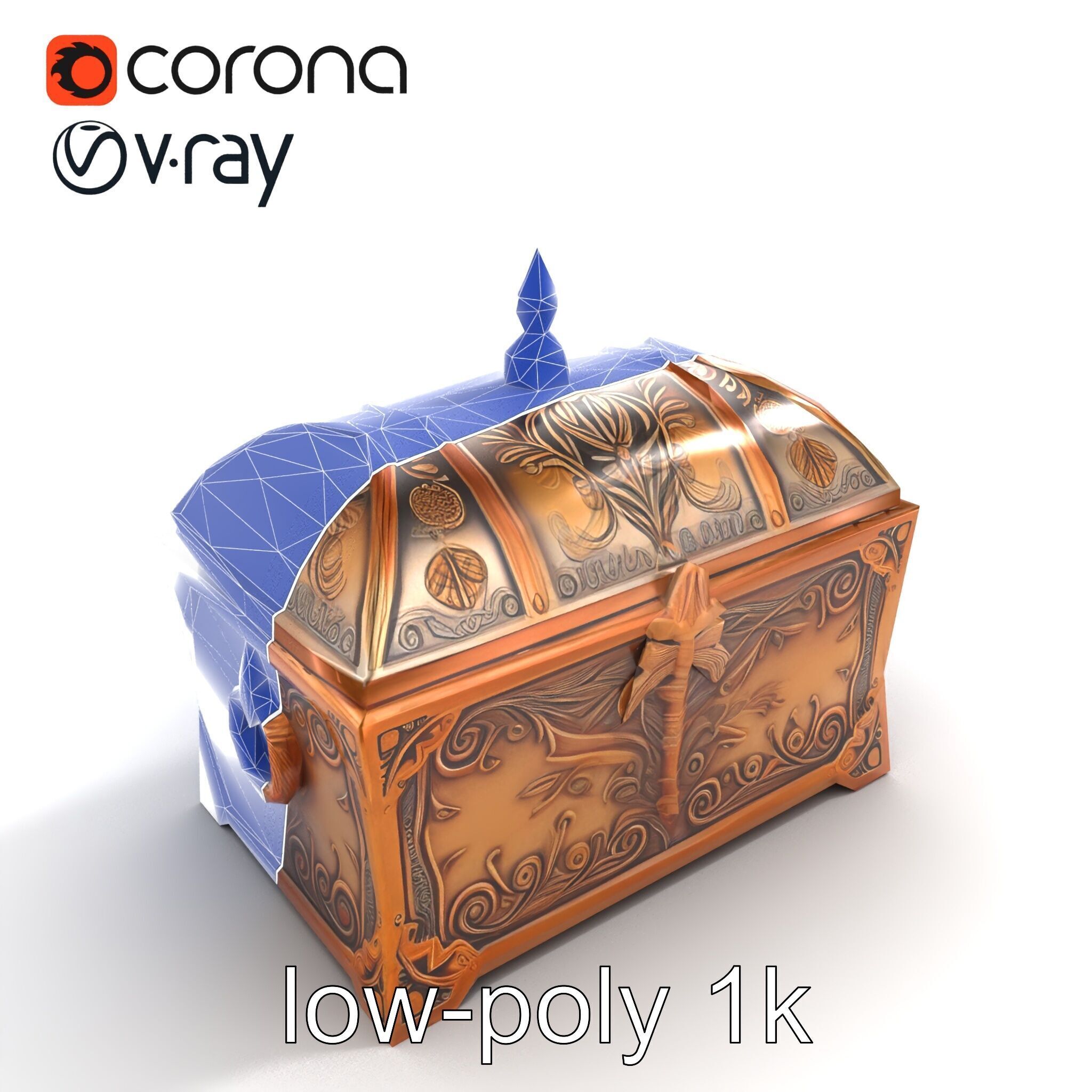 Exquisite Magical Coffer model pack Low-poly 3D model_31