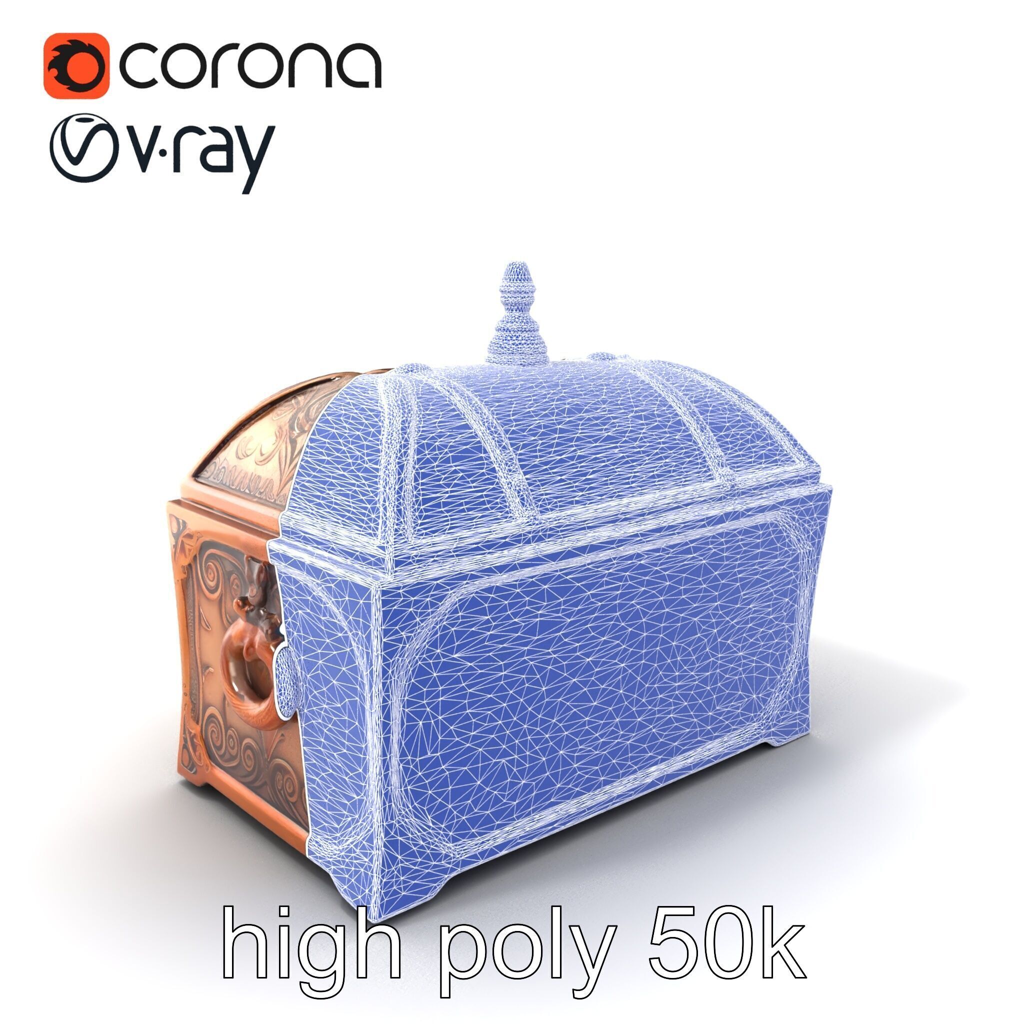 Exquisite Magical Coffer model pack Low-poly 3D model_10