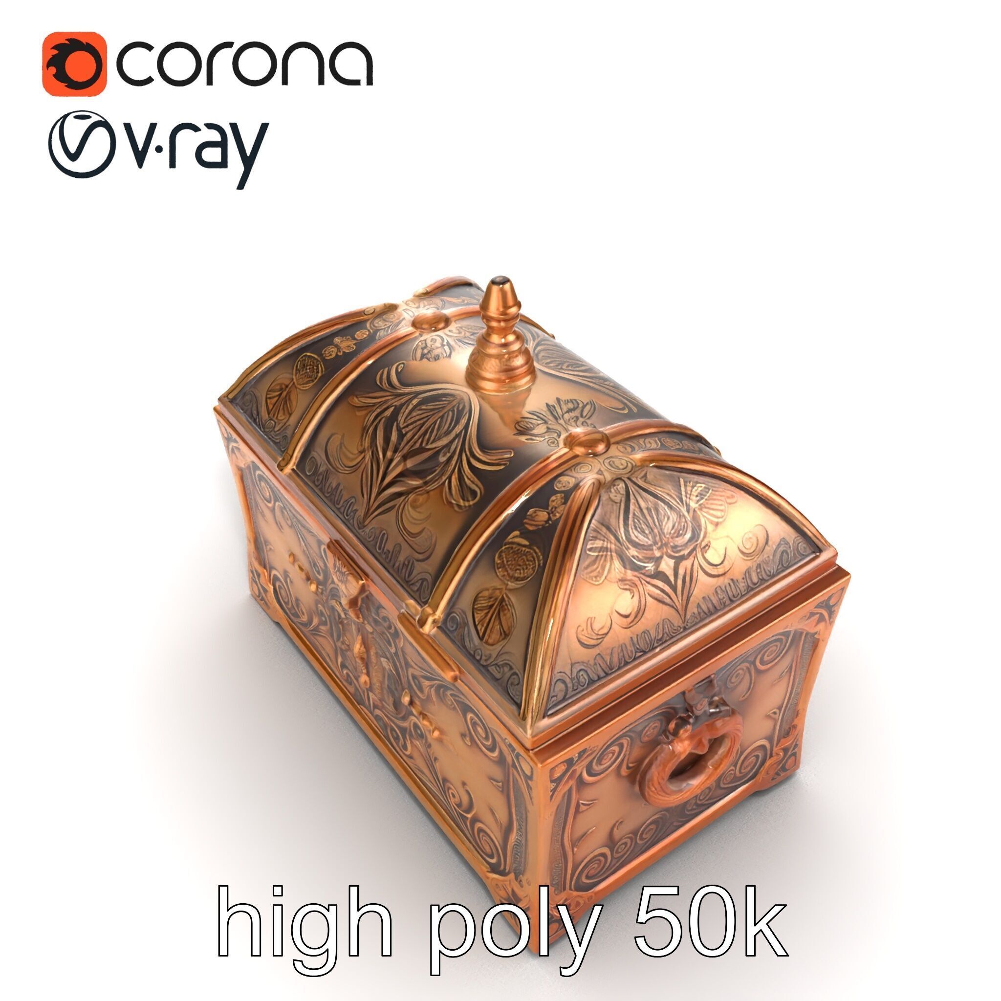 Exquisite Magical Coffer model pack Low-poly 3D model_24