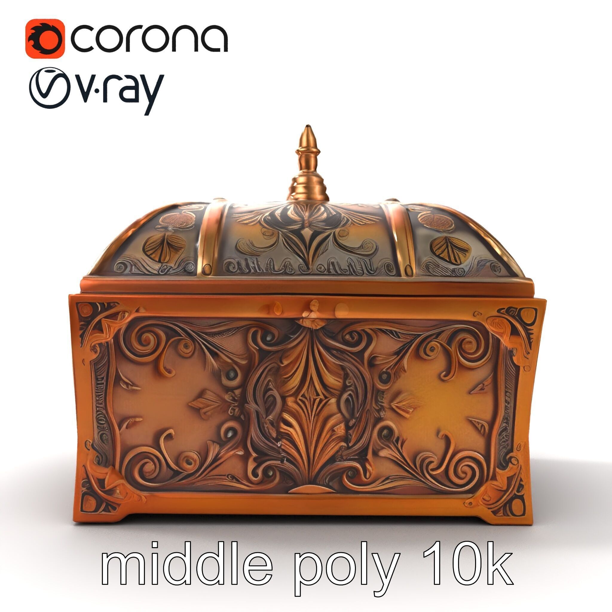 Exquisite Magical Coffer model pack Low-poly 3D model_15