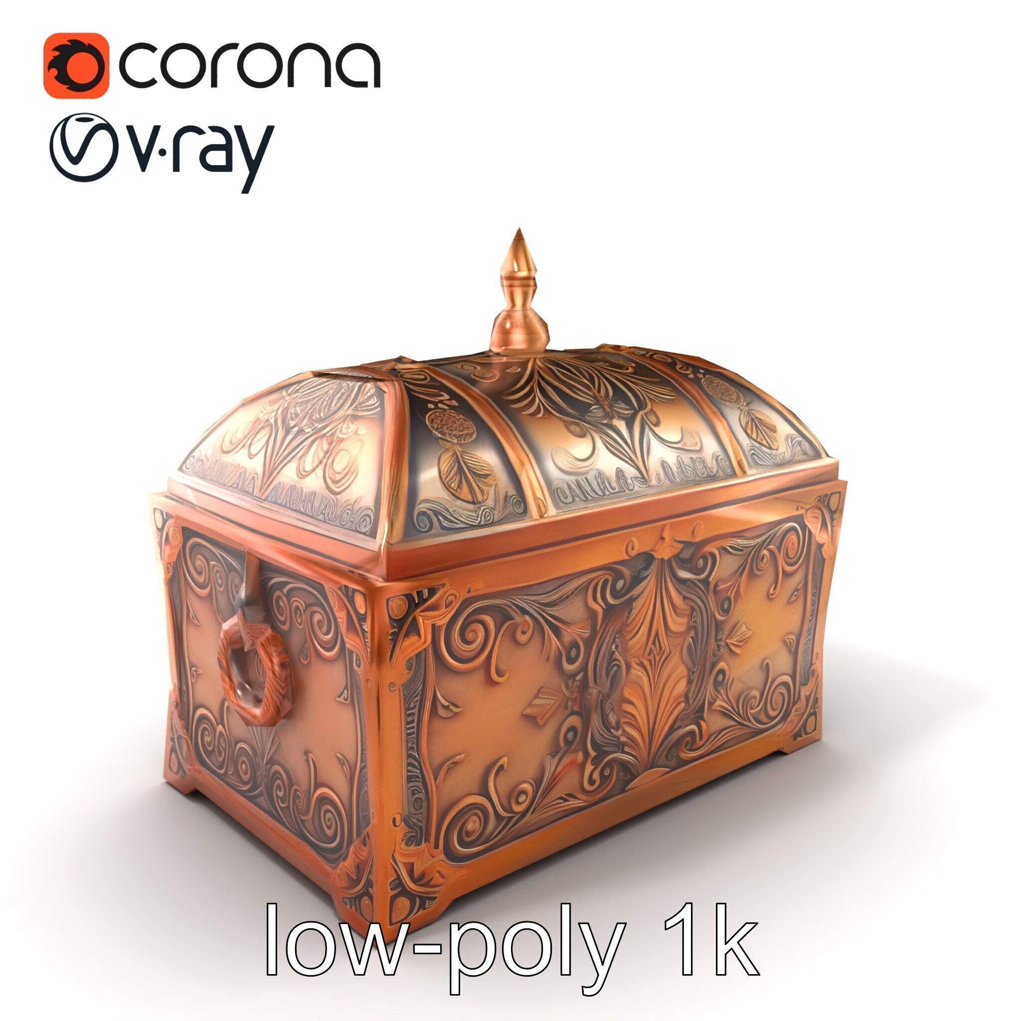 Exquisite Magical Coffer model pack Low-poly 3D model_5