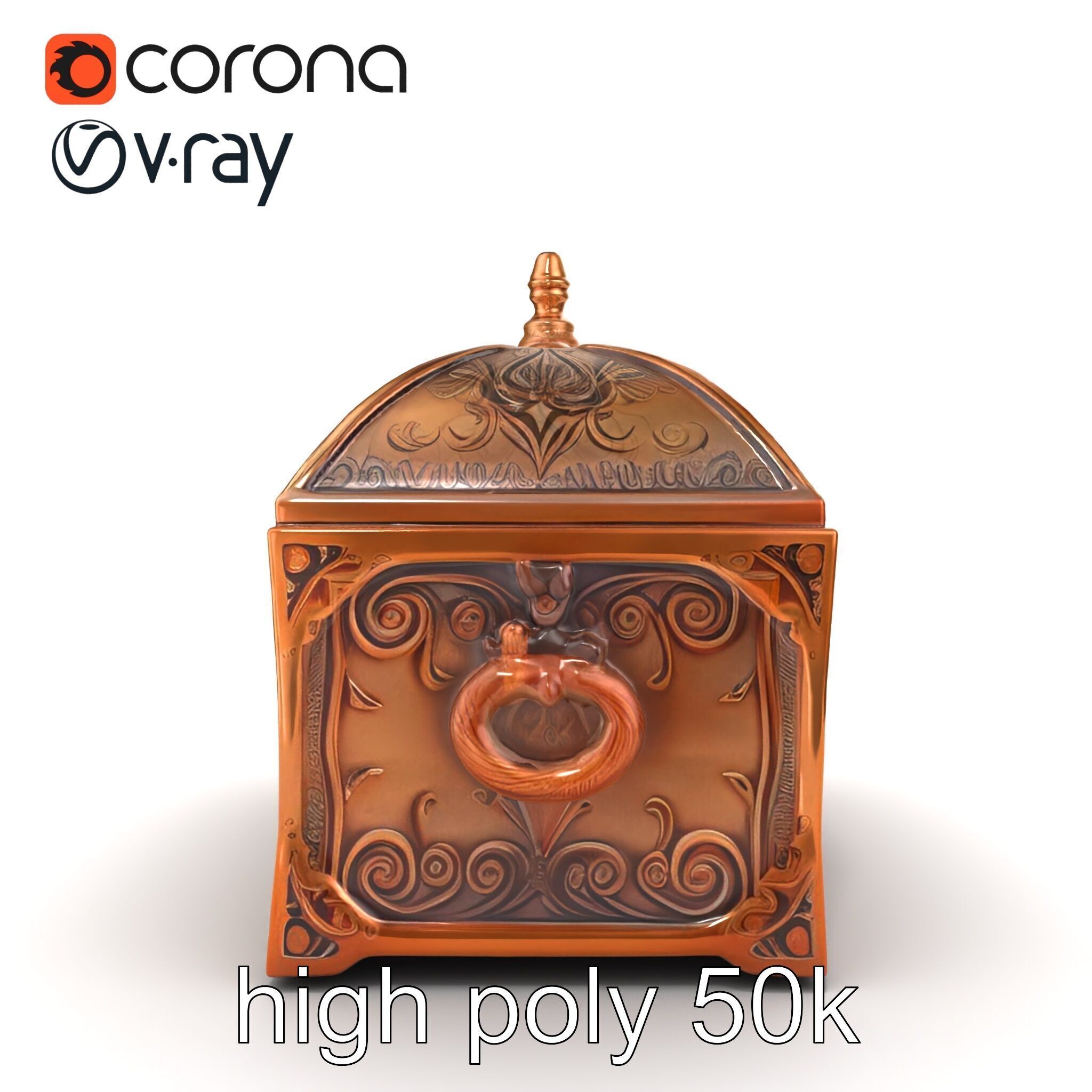 Exquisite Magical Coffer model pack Low-poly 3D model_13