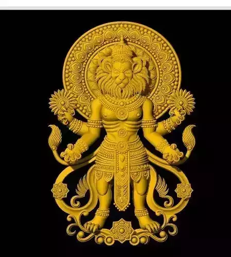 god narasimha swami gold silver pendent