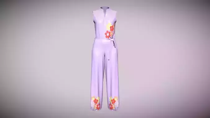 Girls Silk Dress In Low Poly