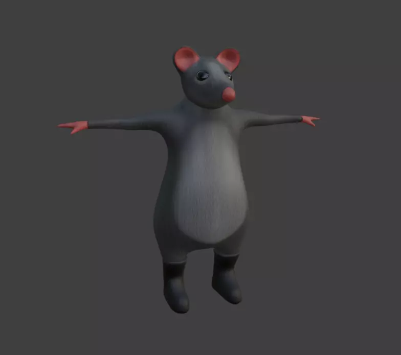 Milton Rat TIKTOK Meme Low-poly 3D model_0