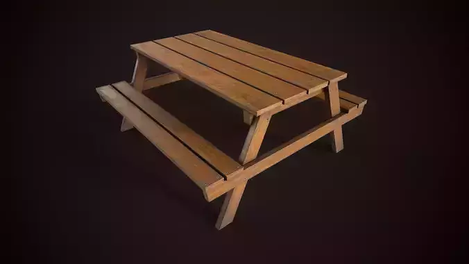 Wooden picnic table