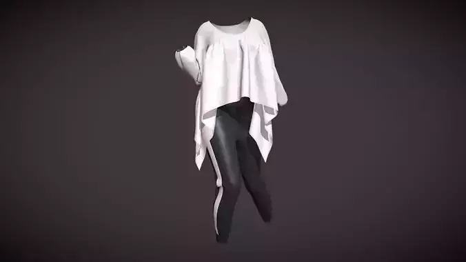Girls Tops With Jogger In Low Poly