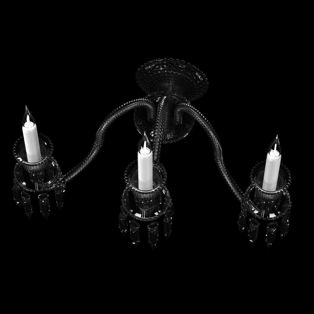 Baccarat Zenith WALL SCONCE 3 LIGHTS Clear crystal 3D model_4