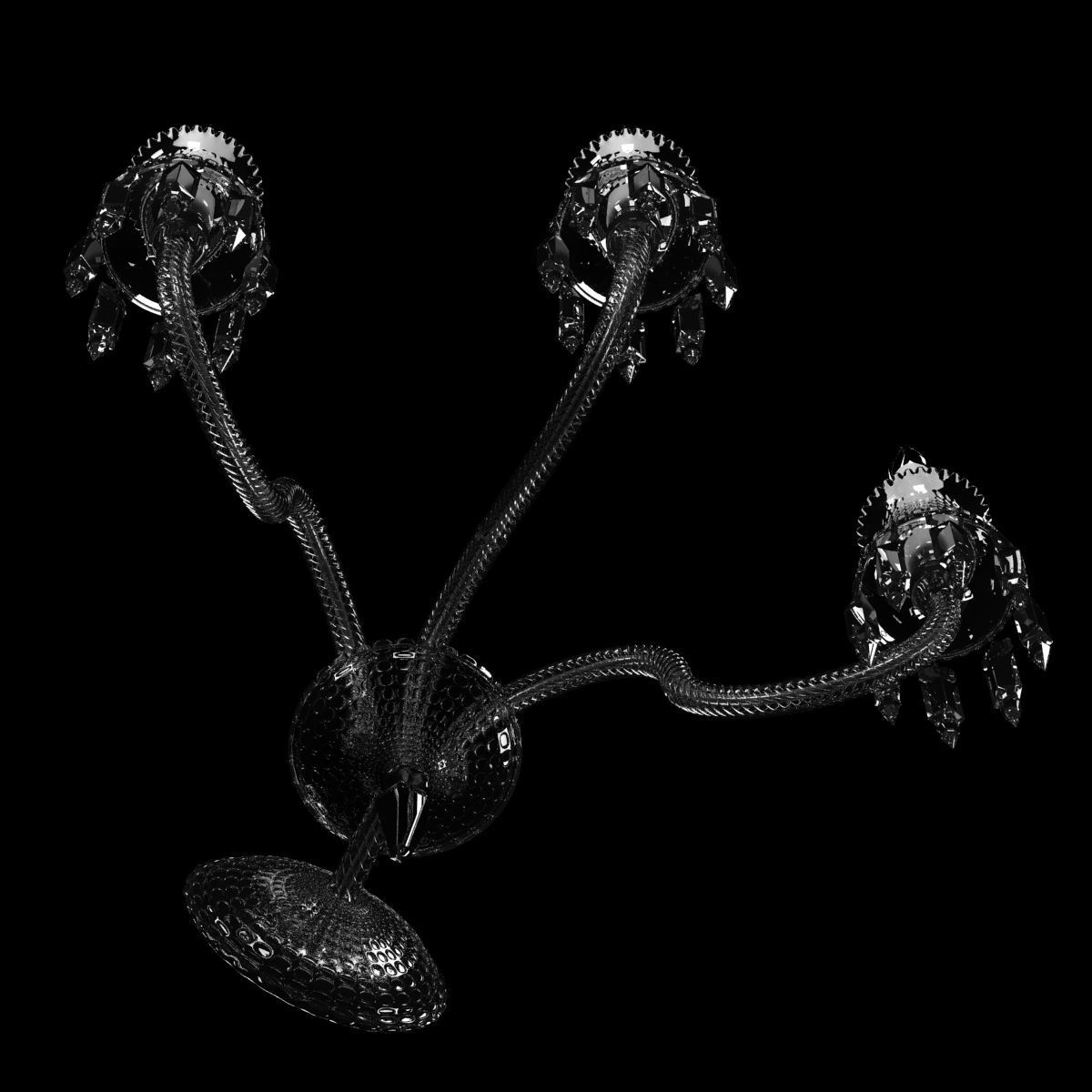 Baccarat Zenith WALL SCONCE 3 LIGHTS Clear crystal 3D model_1