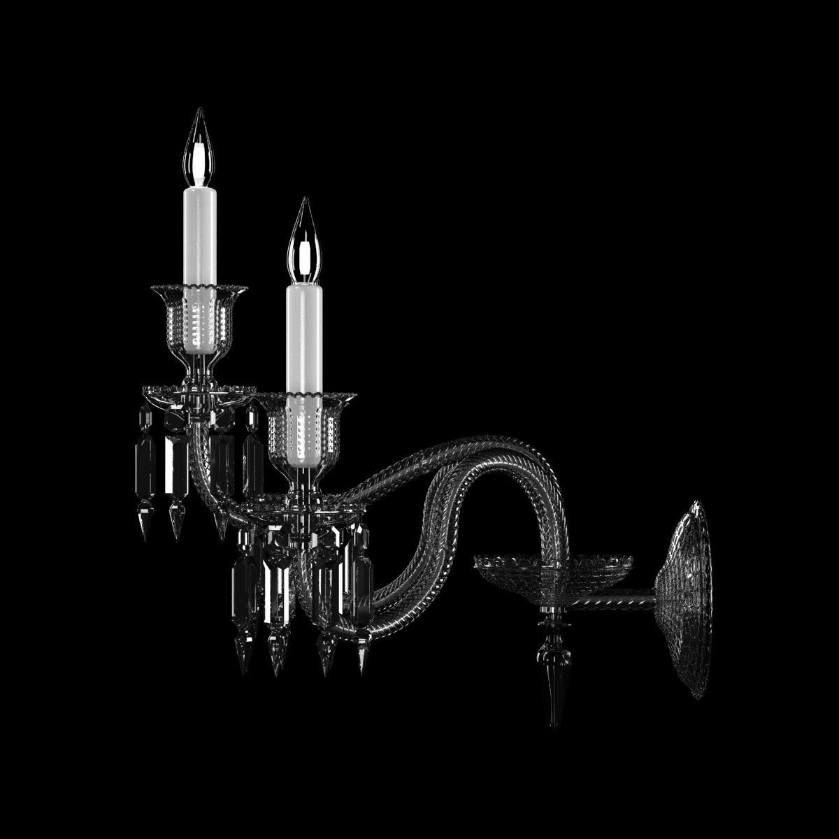Baccarat Zenith WALL SCONCE 3 LIGHTS Clear crystal 3D model_2