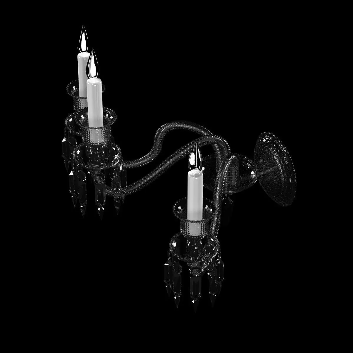 Baccarat Zenith WALL SCONCE 3 LIGHTS Clear crystal 3D model_0