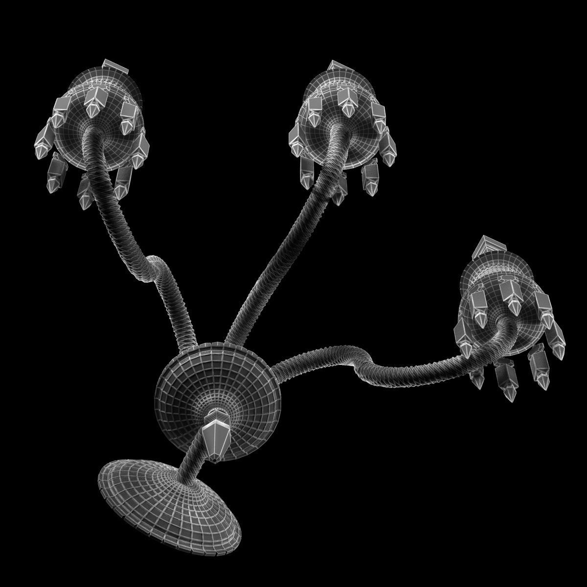 Baccarat Zenith WALL SCONCE 3 LIGHTS Clear crystal 3D model_6