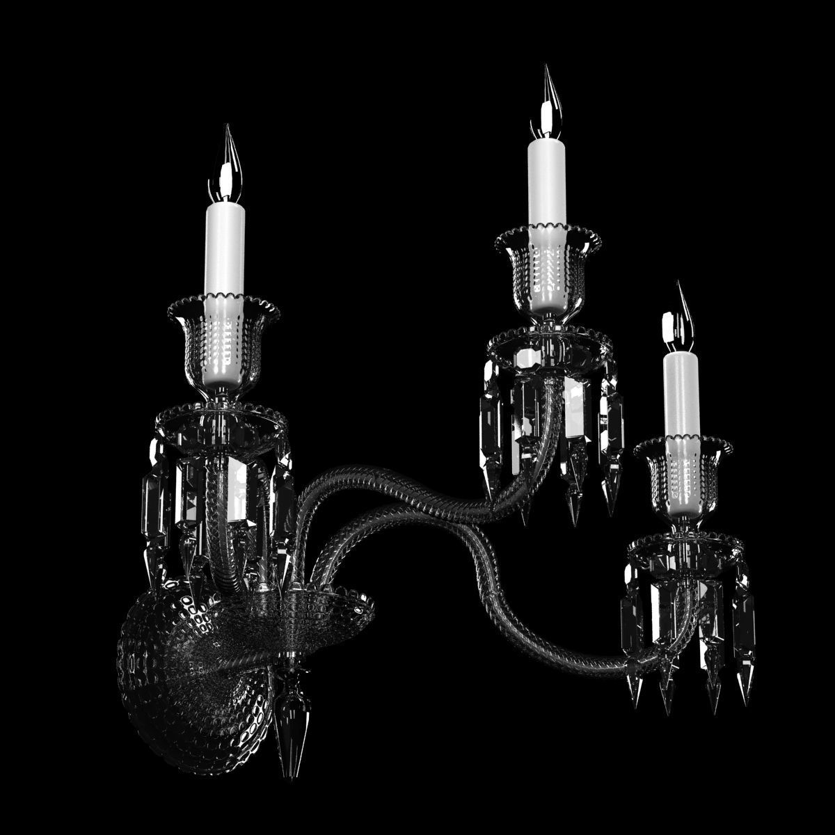Baccarat Zenith WALL SCONCE 3 LIGHTS Clear crystal 3D model_5