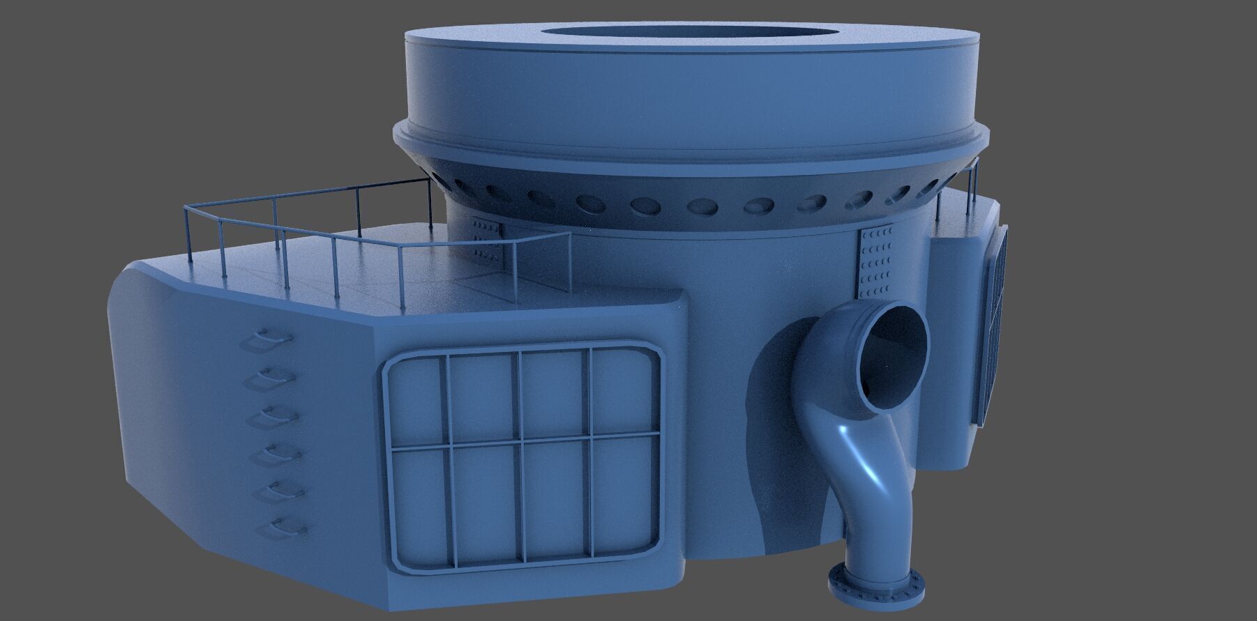 Nendo Shiki stern barbette - Commercial license - 1-100 scale 3D print model_3