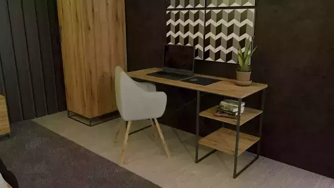 Desk Oak baroque amber Ascet 