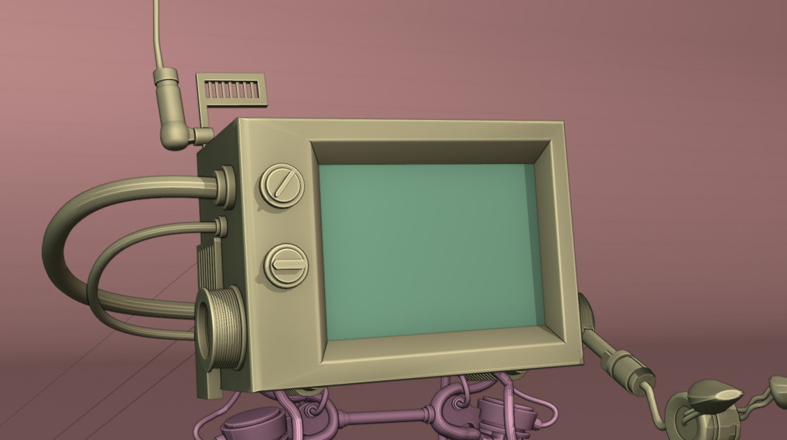 Robot TV 3D model_9