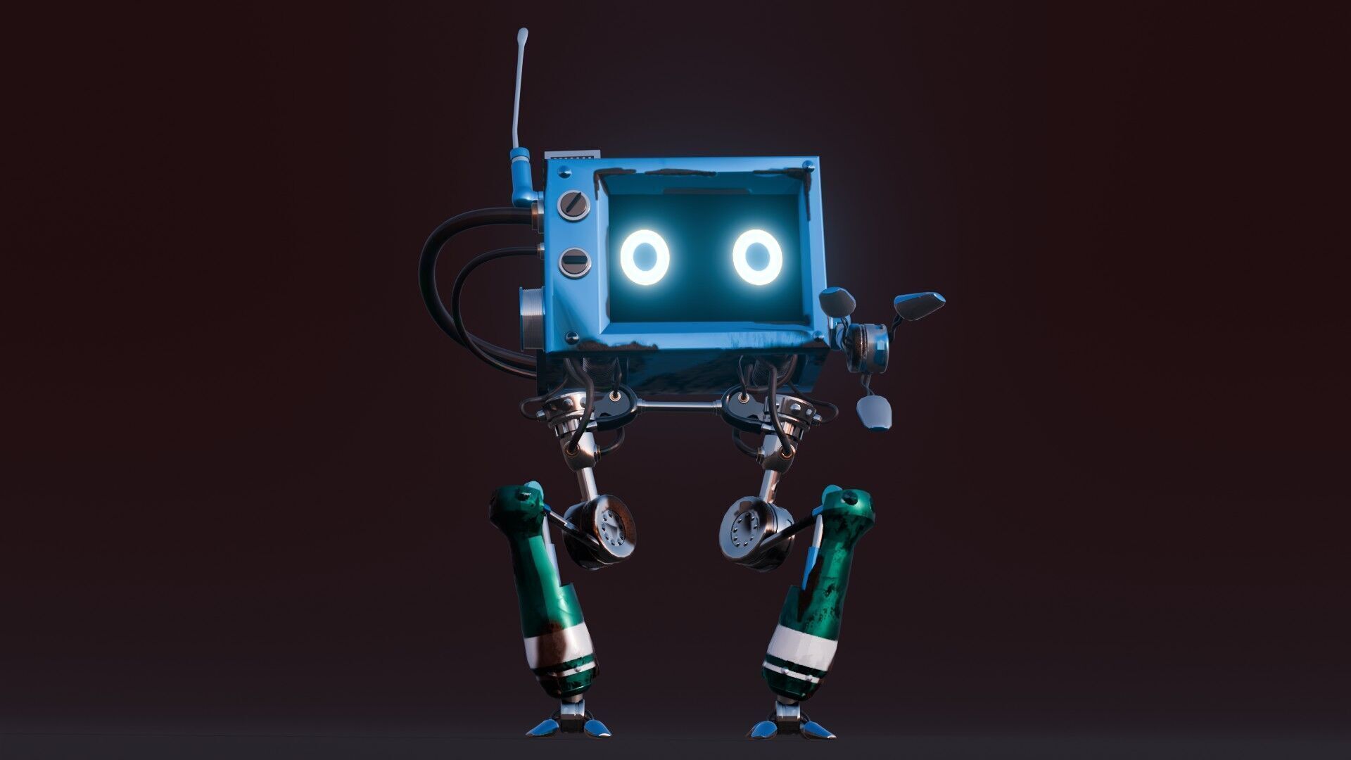 Robot TV 3D model_5