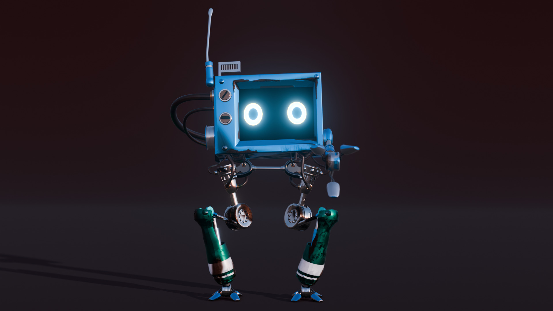 Robot TV 3D model_2