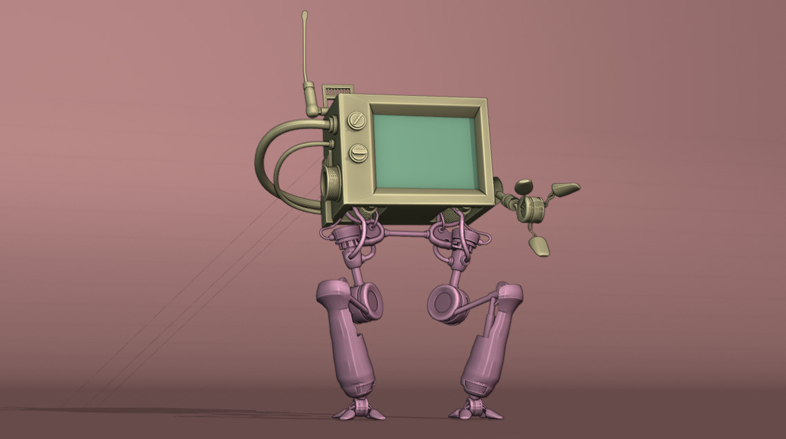 Robot TV 3D model_7