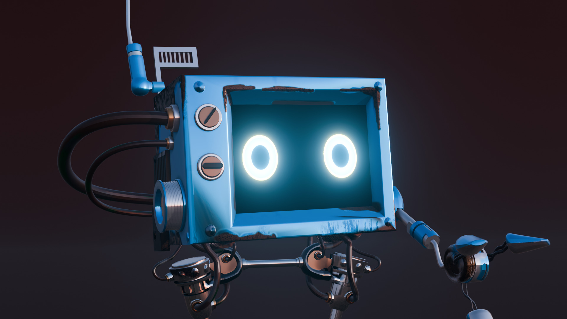 Robot TV 3D model_6