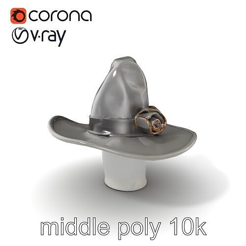 Charming Witchs Hat Sculpture model pack Low-poly 3D model