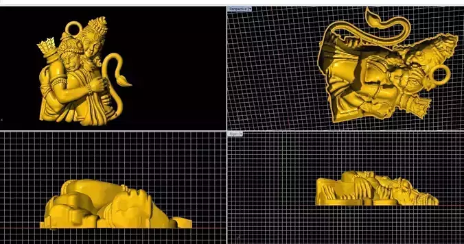 ram lakshman gold silver pendent