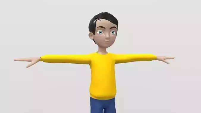 characer rigged Low-poly 3D model
