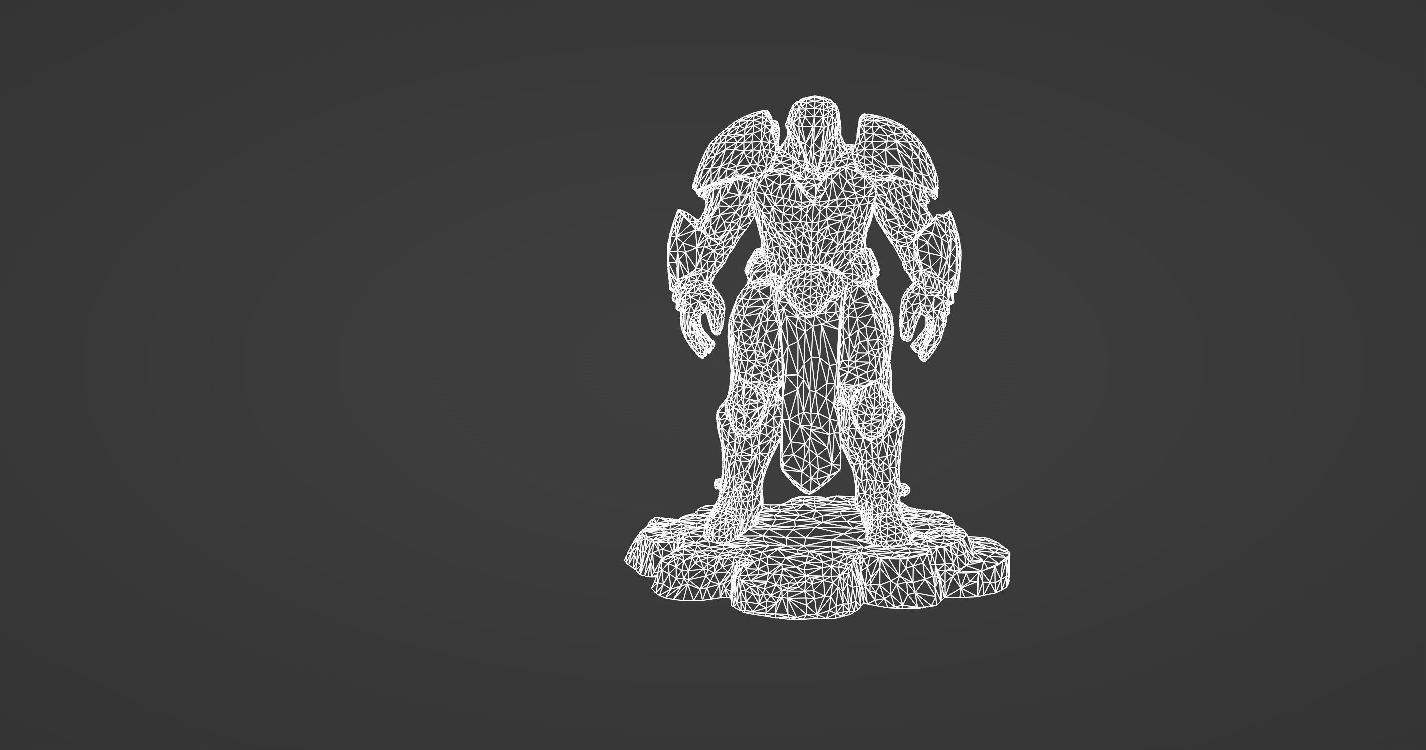 Ancient Guardian Stone Statue 3D model_4
