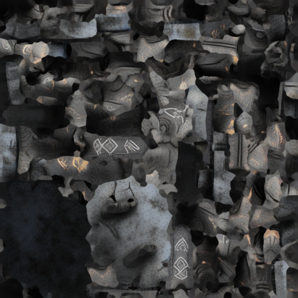 Ancient Guardian Stone Statue 3D model_13