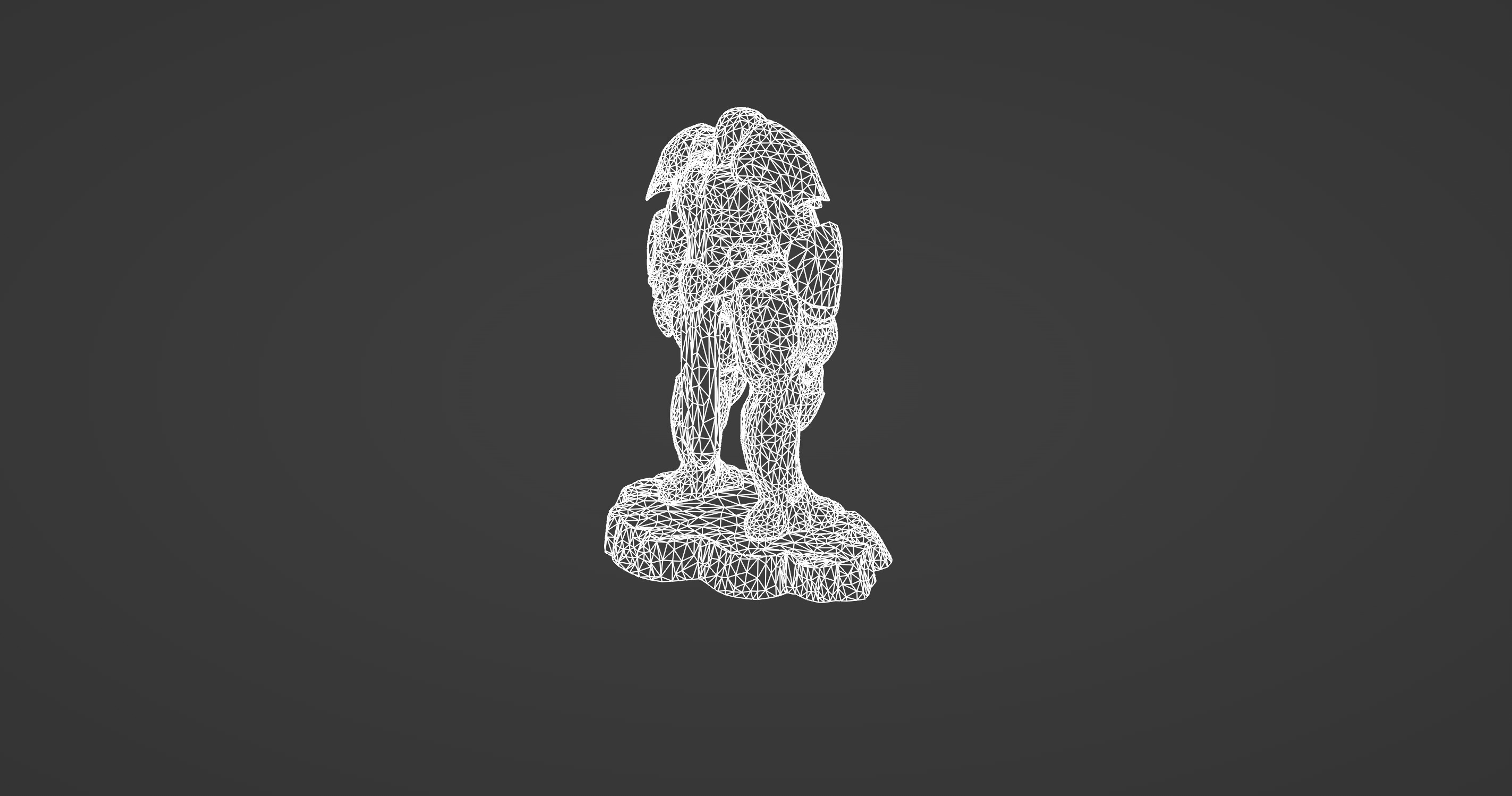 Ancient Guardian Stone Statue 3D model_12